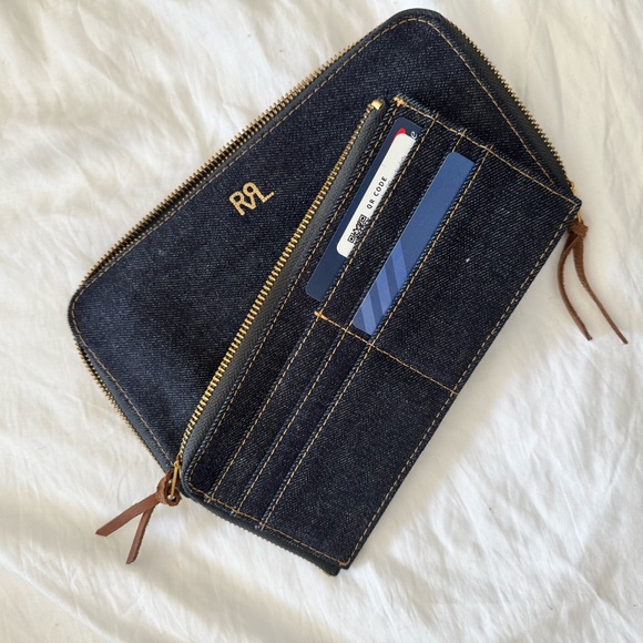 Ralph Lauren Double RL Striped Denim Pouch - Picture 4 of 5